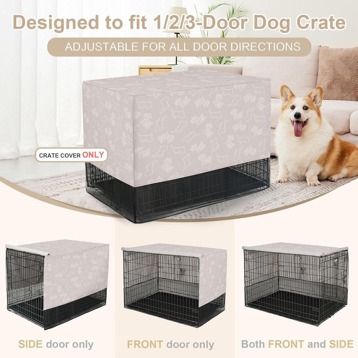 Explore Land Breathable Dog Crate Cover - 42"L x 28"W x 31"H / Dog Print - image 4