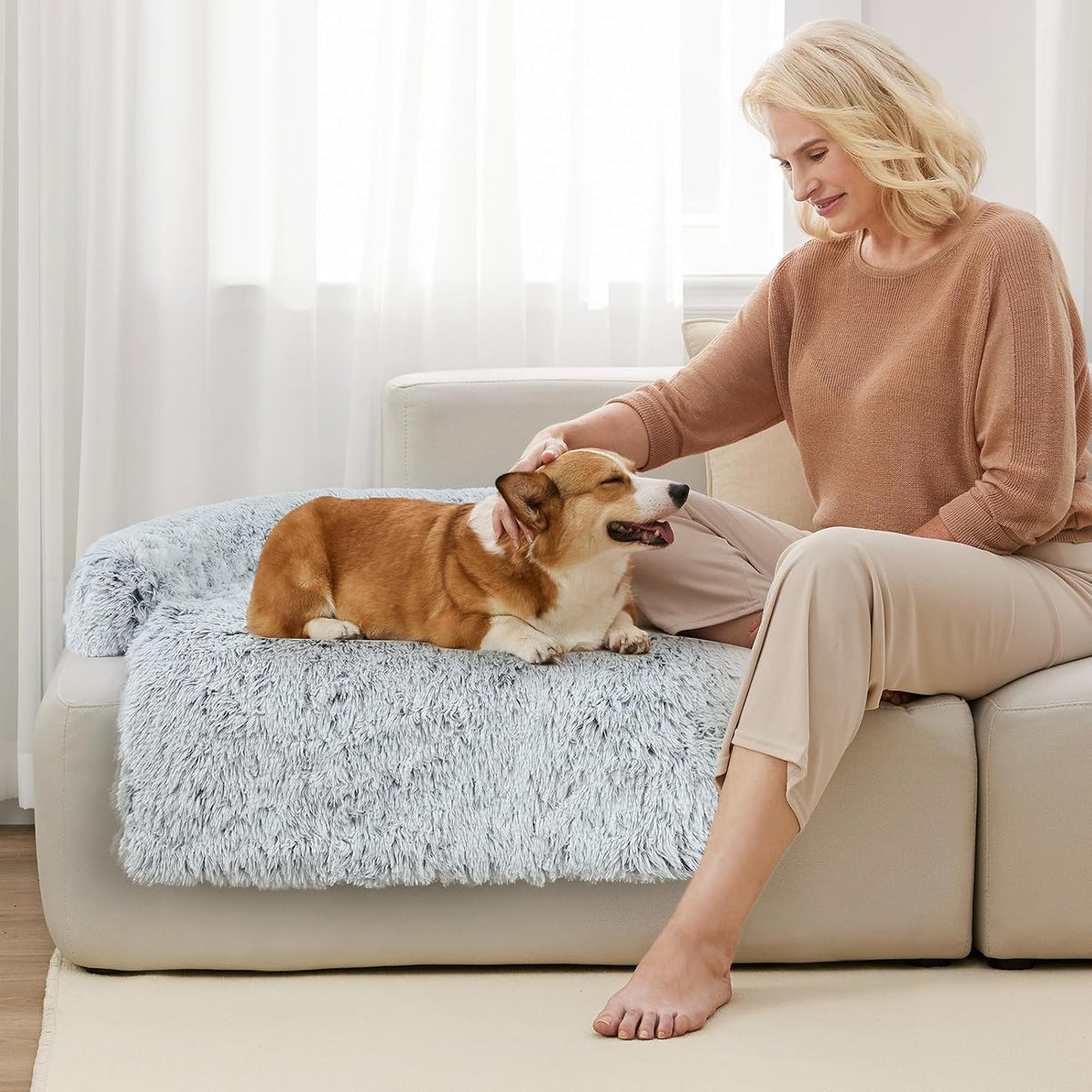 Luxurious Dog Couch Bed Protector for Dogs Pet Couch Cover Dog Sofa - XX-Large(51.1"L*41.3"W*7.1"Th) - image 4