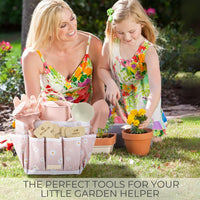 ZICOTO kids gardening set with watering can, rake, shovels, gloves, pots and tote - view 3