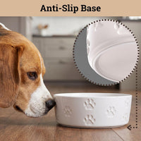 Ceramic Dog Bowl Set of 2 with Anti-Skid Base, 5.5"W x 2"H - Medium / White - image 4