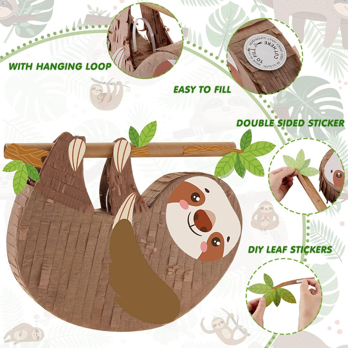 Lewtemi Robot Piñatas Birthday Party Favor - Sloth Style - image 4
