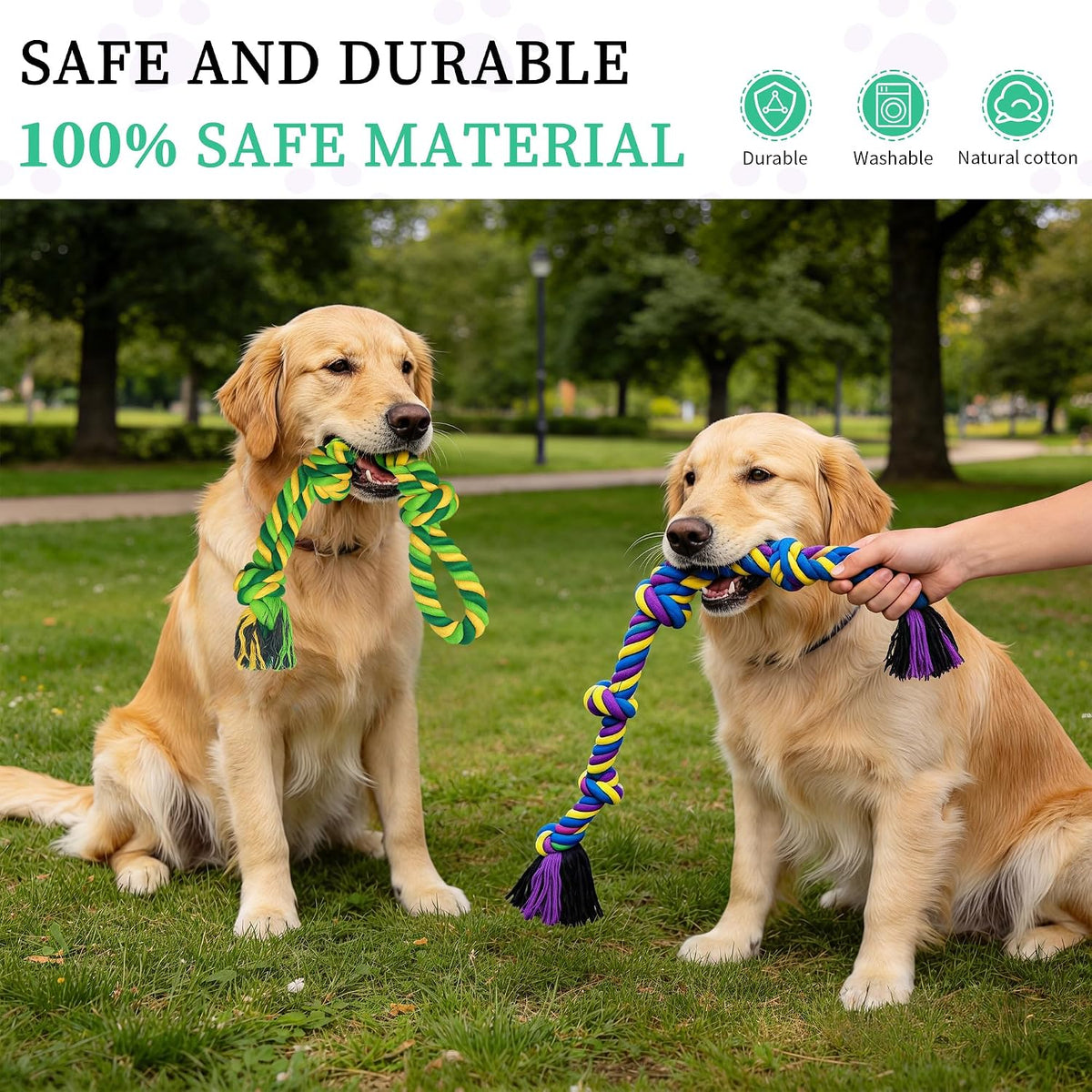 Flirt Pole for Dogs, Interactive Toys Tug-of-war for Pet - 2 Pack-26.7Inch - image 2