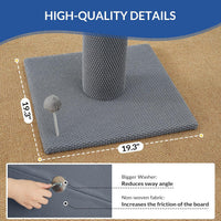 Cat Craft 41" Tall Short Plush Cat Scratching Post for Indoor Cats - Light Gray / Replaceable Carpet - image 4