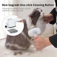 Marchul 2-in-1 Cat Grooming Brush, Cat Brushes with Release Button & Deshedding Dematting Rake, Grooming Comb Tool for for Long or Short Haired Pets, Reduce Shedding, Remove Knots and Massage, White