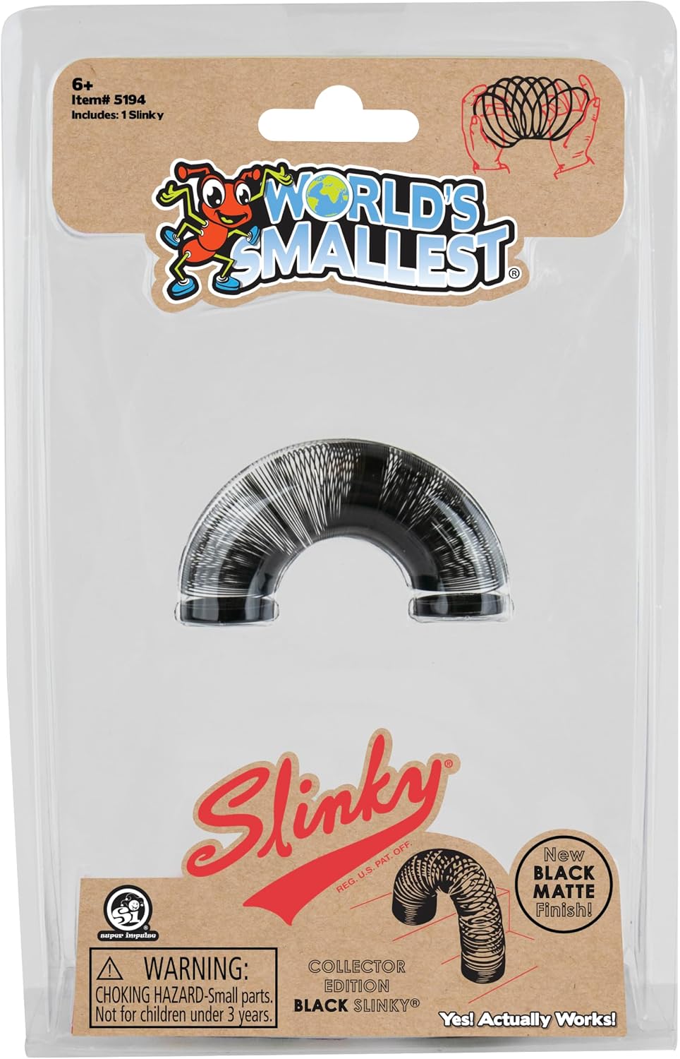 World's Smallest Slinky mini fidget toy with multicolor metal coil - view 3