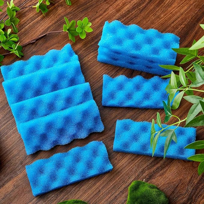 Maxcheck 10 Pack Compatible with 306/307 Blue Bio Sponge Value, Replacement Filter Media Sponge Pads for Aquarium