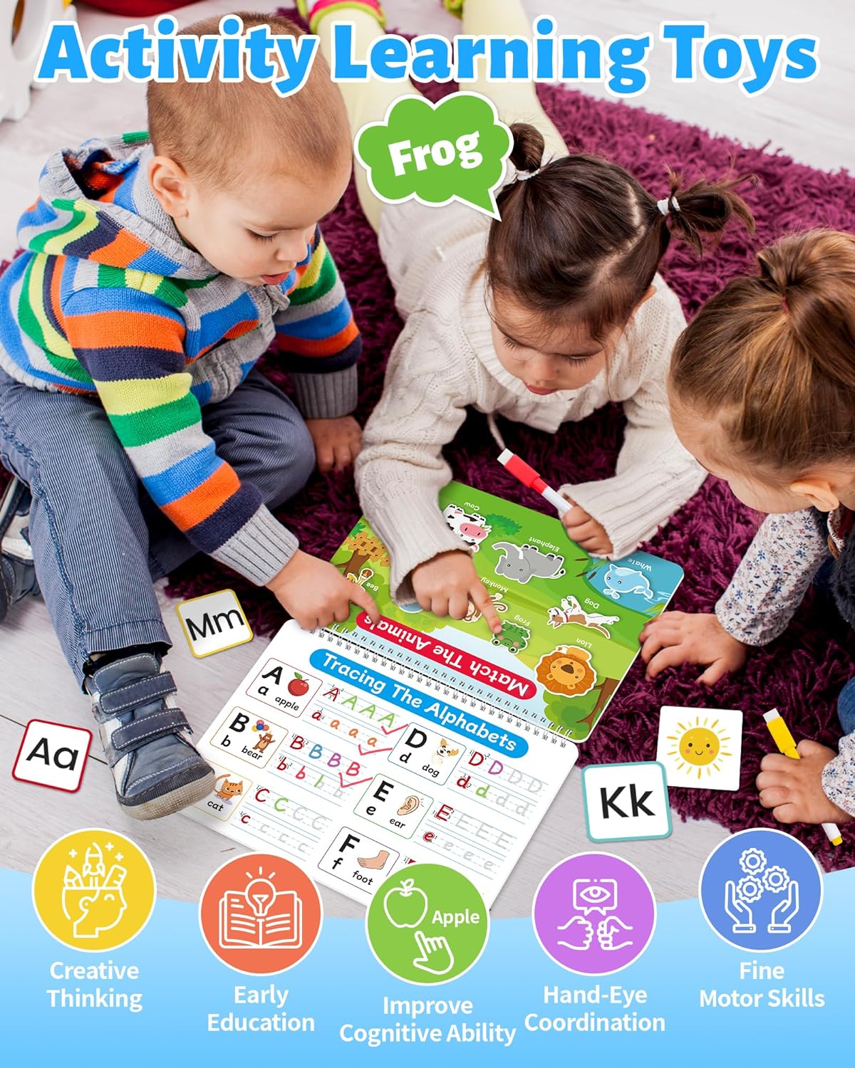 Benresive Busy Book for Toddlers 3-5 - Blue - image 2