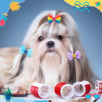 Tondiamo 100 Pack Halloween Dog Hair Bows Ghost Pattern Rubber Bands – Essentials for Dogs - Tie Dye - image 3