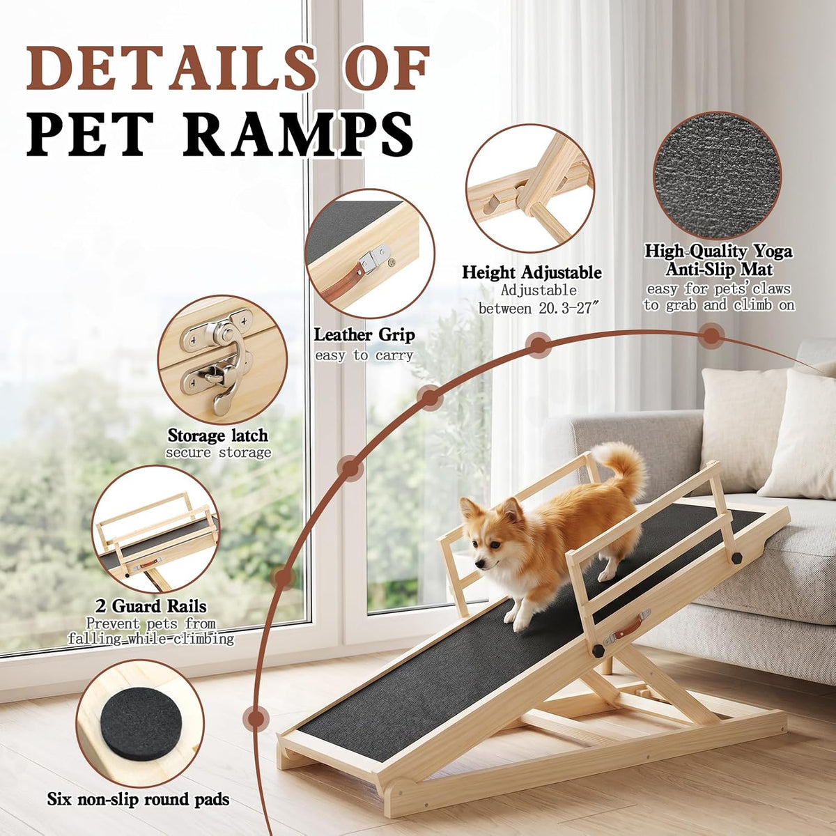 Dog Ramp for Bed Couch Car - 47"L x 16"W x 3.3"H - image 4
