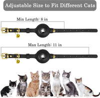 OOPSDOGGY Leather AirTag Cat Collar with Bell - Black - image 4