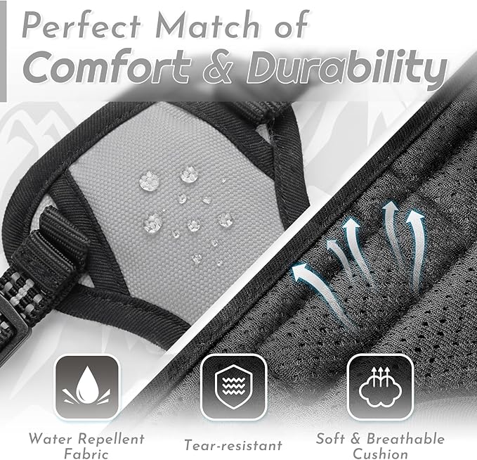 Eagloo Small Dog Harness No Pull, Service Vest with Reflective Strips and Control Handle, Adjustable and Comfortable for Walking, No Choke Pet Harness with 2 Metal Rings, Grey, XS