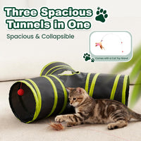Love's cabin Cat Tunnel for Indoor Cats - Black&Yellow / S (23.6"x13"x11") - image 4