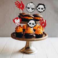Gyufise Halloween baby shower cupcake toppers with Oh Baby ghost designs on picks - view 22