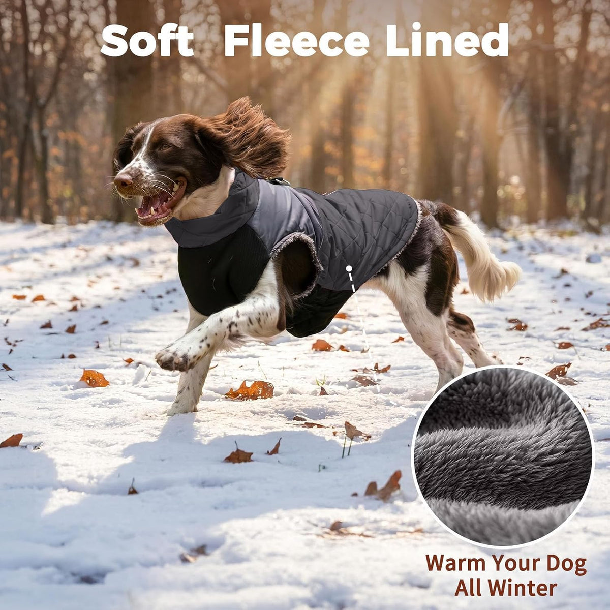 Winter Dog Coats for Small Dogs, Puppy Jacket with Harness - Black(Standard) / XX-Large - image 3