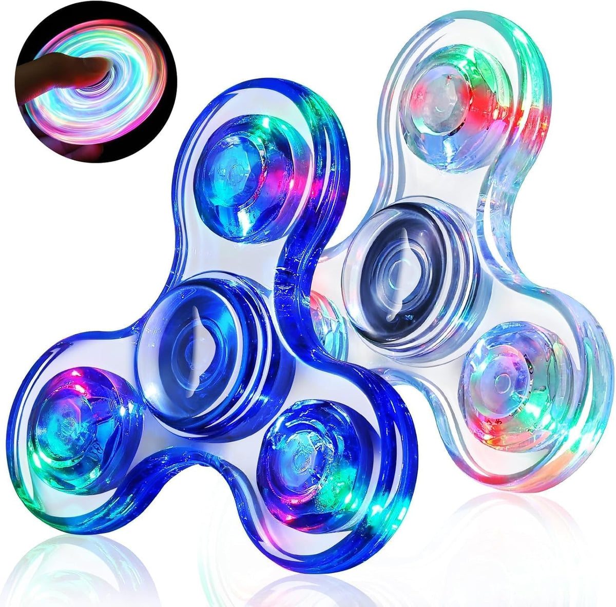 Gigilli Fidget Spinners for Kids 2 Pack - White&blue