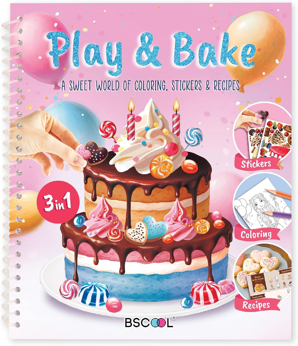 BSCOOL Nail Art Book for kids Stickers and Design Guides. - 1 PCS - Play and Bake Activity Book