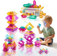 Ggiibro sorting stacking toys, 40 colorful pyramid blocks with storage box - view 2