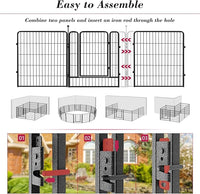 Dog Playpen 32 inch 32 Panels Indoor Outdoor Dog Pen for Medium/Small Dogs Heavy Duty Metal Dog Fence Outdoor for Yard, Puppy Playpen with Door Portable Pet Fence for RV Camping Yard