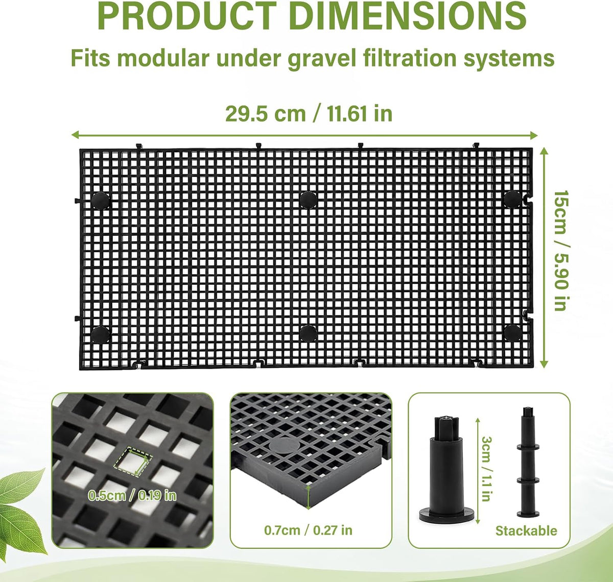 LINLAN 8 Pieces High-Density Aquarium Grid Plastic with 48 Brackets - 8pcs - image 3