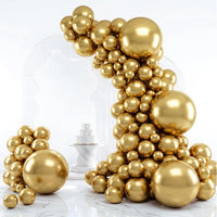 RUBFAC Gold Balloons Different Sizes Chrome Gold Balloon Arch Kit - Gold