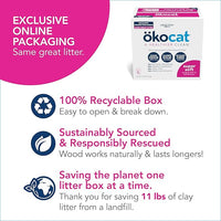 ökocat Super Soft Wood Clumping Cat Litter, Unscented,11.2 pounds - Natural Ingredients, Stops Odor, Clumps Solid, 99% Dust Free, Great for All Cats, Sensitive Paws, Kittens