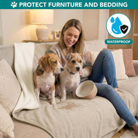 PetAmi Waterproof Dog Blanket, Leakproof Pee Proof Cat Blanket - Taupe/Beige / Medium (29x40) - image 2