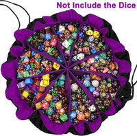 SIQUK Large Dice Bag with Pockets Big Capacity Dice Bag Drawstring - Black & Dark Violet - image 2