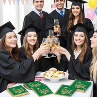 PERFQU Class of 2026 graduation napkins in blue and gold with cap and tassel design - view 16