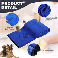 Chumia 4 Pcs Dog Towels for Drying - 30 x 50 Inch / Blue - image 4