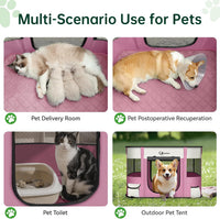 Siedihit 31" Dog Playpen, Cat Puppy Pen - Medium / Pink with Pad - image 2