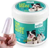 Dog Ear Cleaner Wipes - Dog Ear Infection Treatment Fast Relief from Ear Itching and Inflammation, Cat Ear Wipes Gently Remove Ear Wax Debris and Smelly