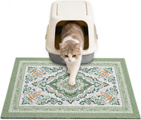 24"x15" Cat Litter Mat Non-Slip Washable Litter Box Mat – Daily Care for Cats - DarkSeaGreen / 24X15in