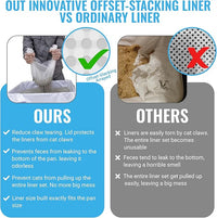 V2 Deluxe Cat Litter Box Starter Kit, Includes 56ct Disposable Standard Sifting Liners, White