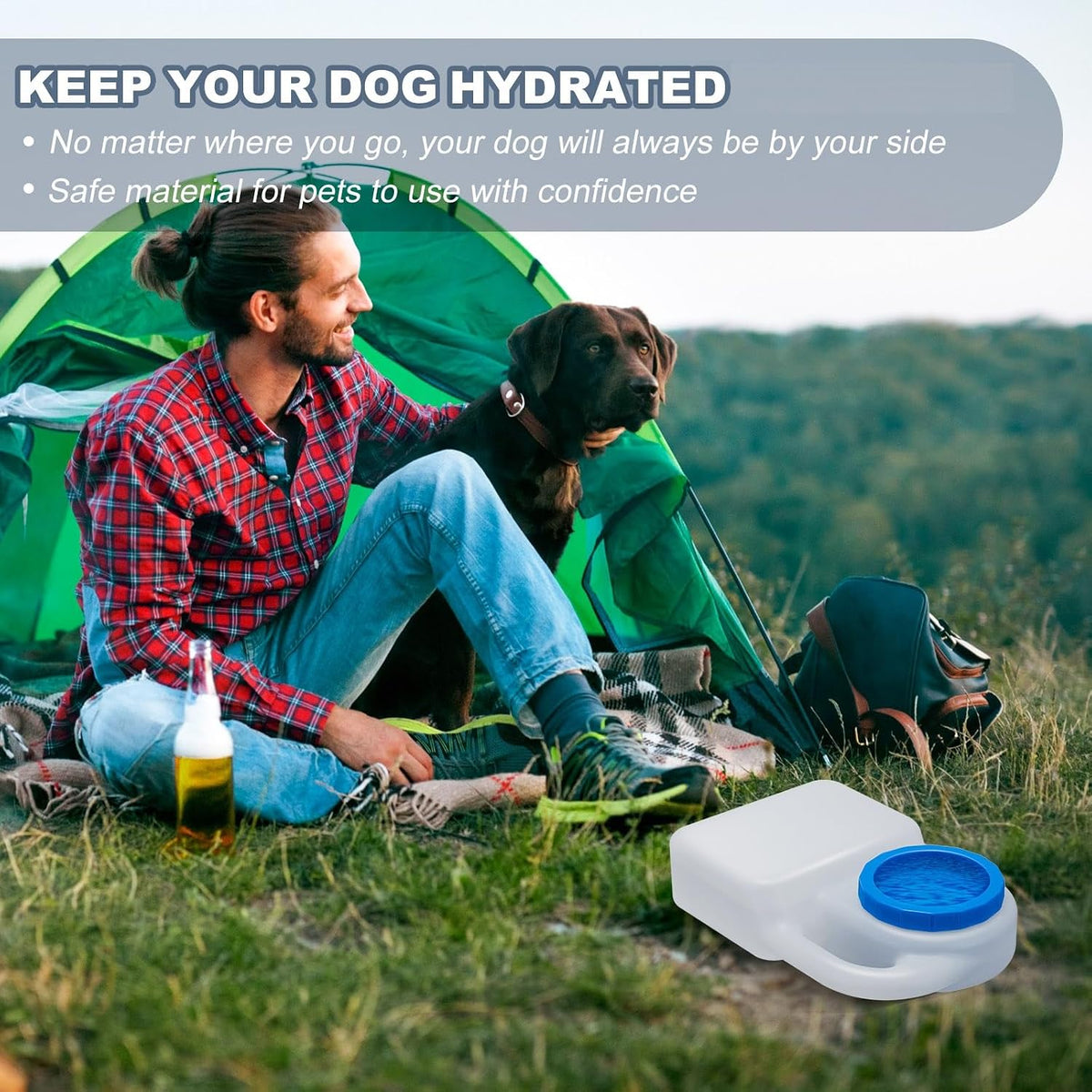 Ziliny 1 Pcs 3 Quart No Spill Dog Travel Water Bowl Portable for Car - 1 - image 4