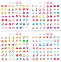 AUGSUN 240 Pcs Halloween Stick on Earrings for Little Girls – Fun for Kids & Family - Mixed styles