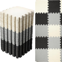 Nuanchu 60 PCS Kids Foam Puzzle Mat, Cream - Black, White, Gray