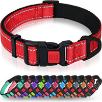 Taglory Reflective Large Dog Collar - Red / Small (Pack of 1)