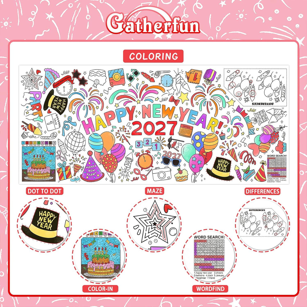 Halloween Activity Poster, Halloween Tablecloth for Kids - New Year - image 2