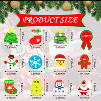 JUNEBRUSHS 150Pcs Fall Mini Erasers - Christmas Style - image 2