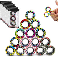 24Pcs Magnetic Rings Fidget Toys Spinner Set Halloween Decor Party - 18 Pcs