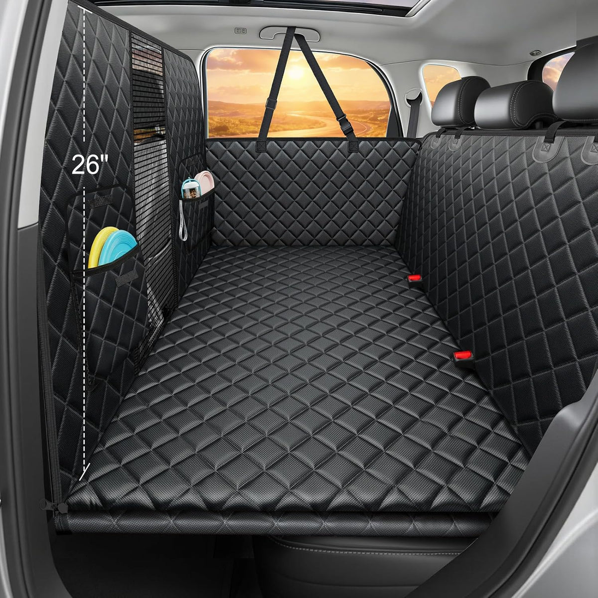 URPOWER Back Seat Extender for Dogs - Dark Black / M - Cars / Full Size SUVs