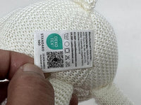 100% Organic Cotton Baby Stuffed Animals White Teddy Bear for Newborn 6.5"