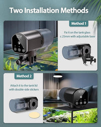 Automatic Fish Feeder Dispenser for Aquarium: 200ml Large Capacity Auto Feeders for Small Tank Turtle Betta Koi - Battery Food Feeding Timer for Flakes Pellet Vacation Weekend Day