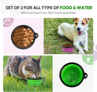 Collapsible Dog Bowl for Travel - Small / Green+Purple - image 2