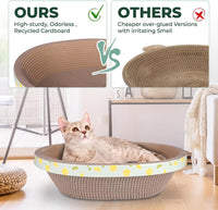 3 Pack Oval Cardboard Cat Scratcher & Lounger Bed - Single - Extra Large - image 4