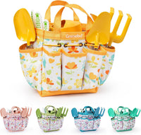 Grenebo 8-Piece Kids Gardening Set with Garden Tools for Kids - E-yellow