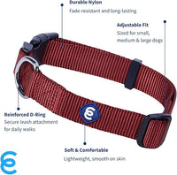 Blueberry Pet X-Small Dog Collar | Girl Dog Collars | Female Dog Collar XS | Quick Release Dog Collar | Fired Brick Nylon Dog Collar for Girl, Collar for Small Dogs