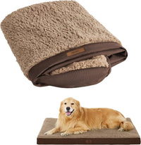LE SURE Waterproof Dog Bed Cover Replacement - X-Large / Brown-Sherpa / Fleece