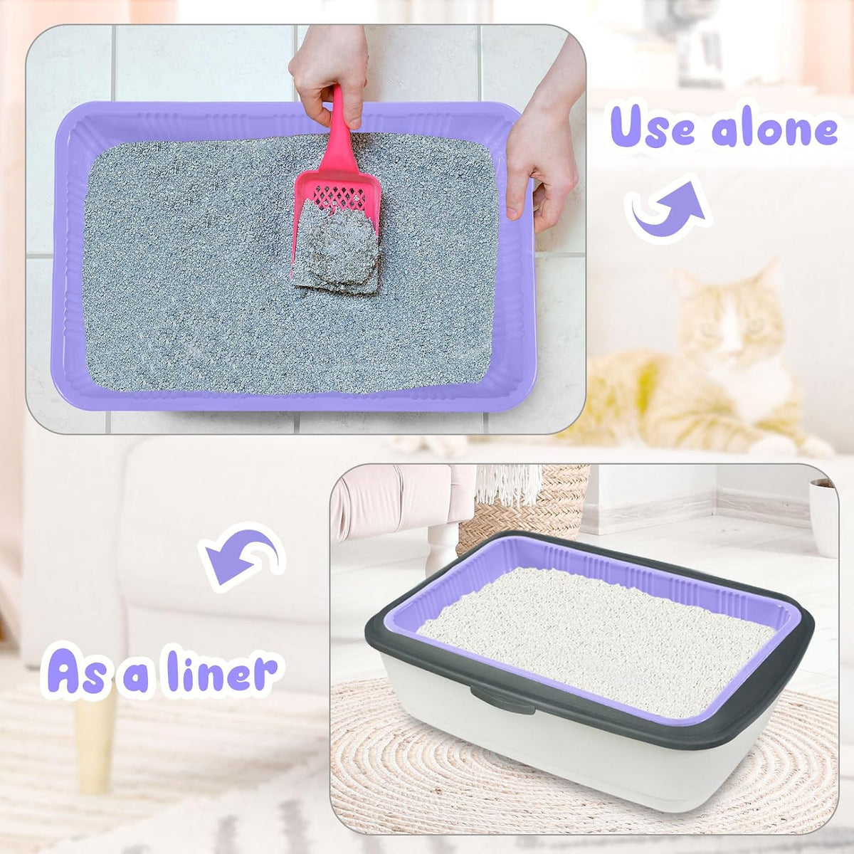 Tessco for you 30 Pack Disposable Litter Boxes for Cats - Light Purple - image 4