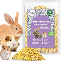 mini&moe Rabbit Litter Paper Pellet Bedding: Hamster Bedding Odor Control & Moisture Absorbent Natural Paper Pellet Bedding - for Small Animal Guinea Pigs,Rabbits Bedding 1.98lb